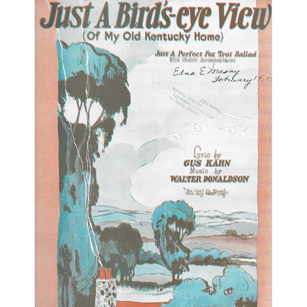 1926 Just A Bird’s-Eye View Sheet Music Gus Kahn Walter Donaldson Leo Feist